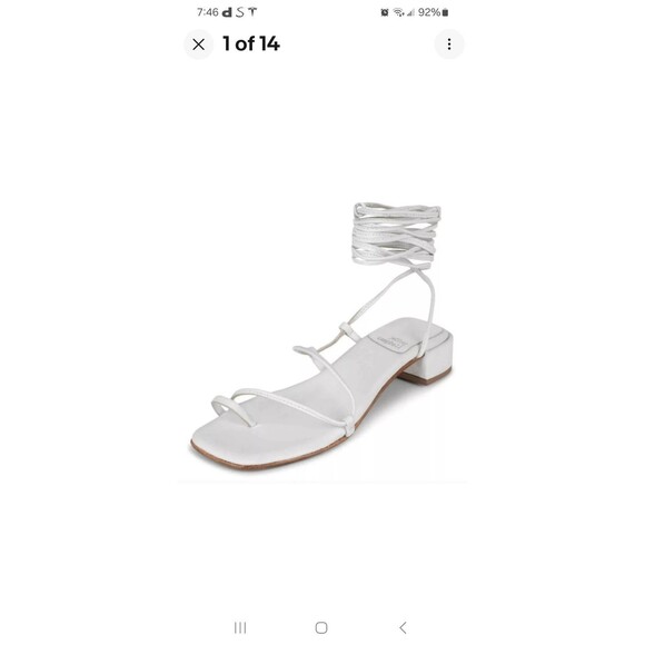 NWOB Jeffrey Campbell Sandal Womens AGATE-2 white strappy size 7 EU 38 - Picture 1 of 7